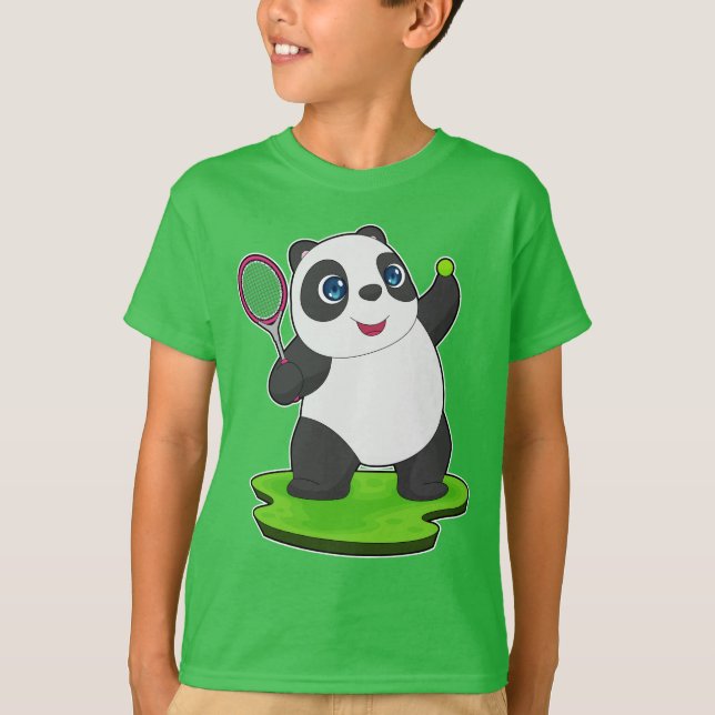 Camiseta Panda Tenis Raqueta de tenis (Anverso)