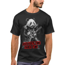 Panda tocando Hard Rock en un negro