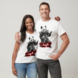 Camiseta Panda tocando Hard Rock en un negro
