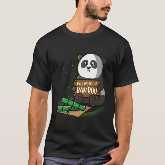 Camiseta Panda Trabajará Para El Bambú (Anverso)