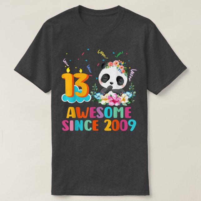 Camiseta Panda Unicorn de 13 años de edad impresionante des (Diseño del anverso)