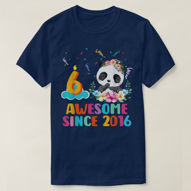 Camiseta Panda Unicorn de 6 años de edad asombroso desde 20 (Diseño del anverso)