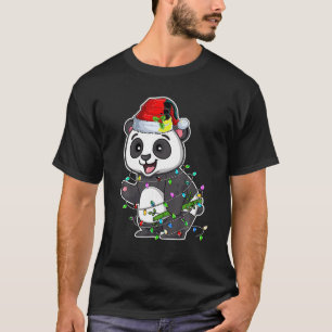 Camiseta Panda Usa Santa Hat Xmas Bebé Panda Lover Chris