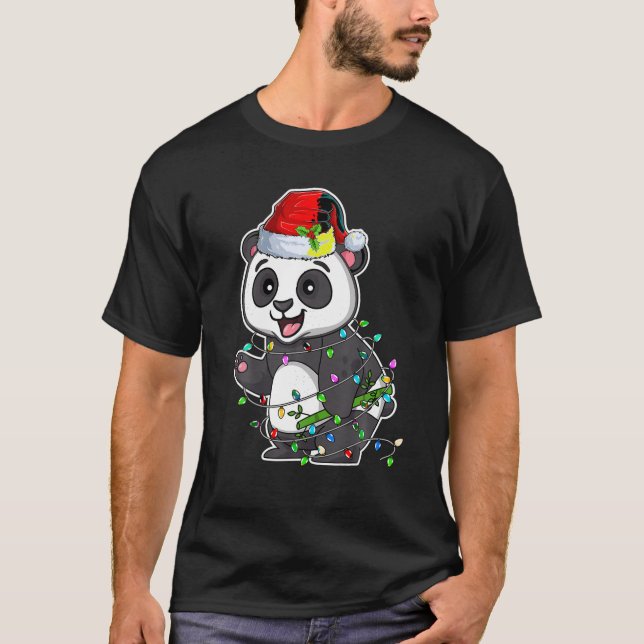 Camiseta Panda Usa Santa Hat Xmas Bebé Panda Lover Chris (Anverso)