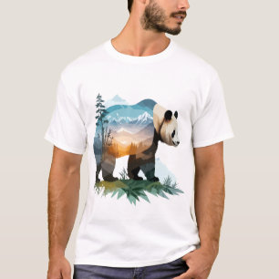 Camiseta Panda Vector Art Animal Majestic Nature Wildife