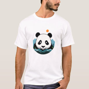 Camiseta Panda Vector Arte Animal Moderno Ciudad Urbana Grá