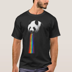 Camiseta Panda vómito vómito humor arcoiris gráfico De