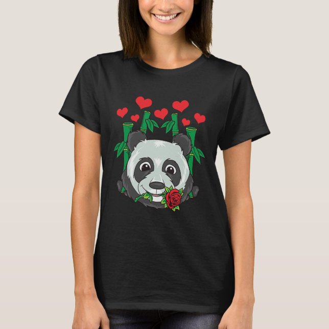 Camiseta Panda w. Gráfica de Panda de corte Rosa (Anverso)