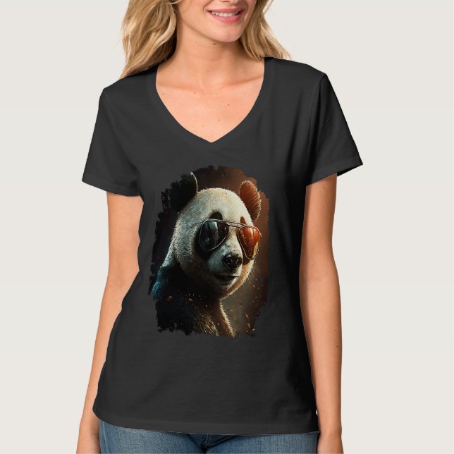 Camiseta Panda with sunglasses  panda  2 (Anverso)