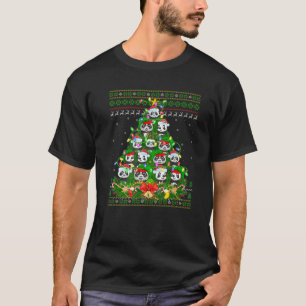 Camiseta Panda Xmas Iluminación Árbol Santa Panda Fea Navid