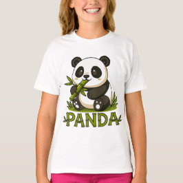 Camiseta panda y bambú