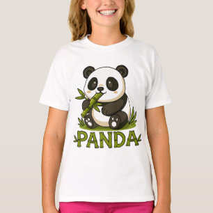 Camiseta panda y bambú
