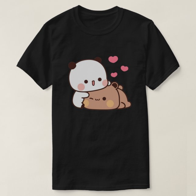 Camiseta Panda Y Brownie Bear Pareja (Diseño del anverso)