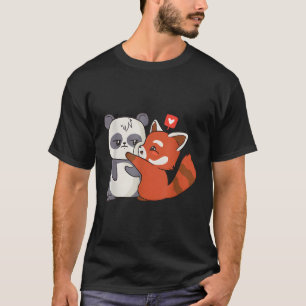 Camiseta Panda Y Ted Panda Kawaii