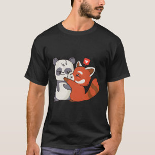 Camiseta Panda Y Ted Panda Kawaii