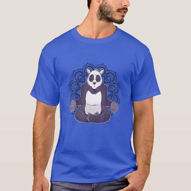Camiseta Panda Yoga Mandala Funny Meditación Espiritual Cha (Anverso)
