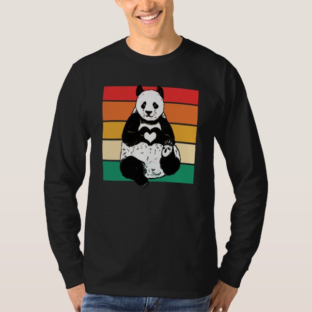Camiseta Panda  Zookeeper Zookeeping Retro Panda (Anverso)