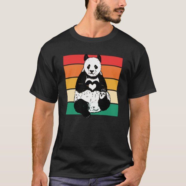 Camiseta Panda  Zookeeper Zookeeping Retro Panda (Anverso)