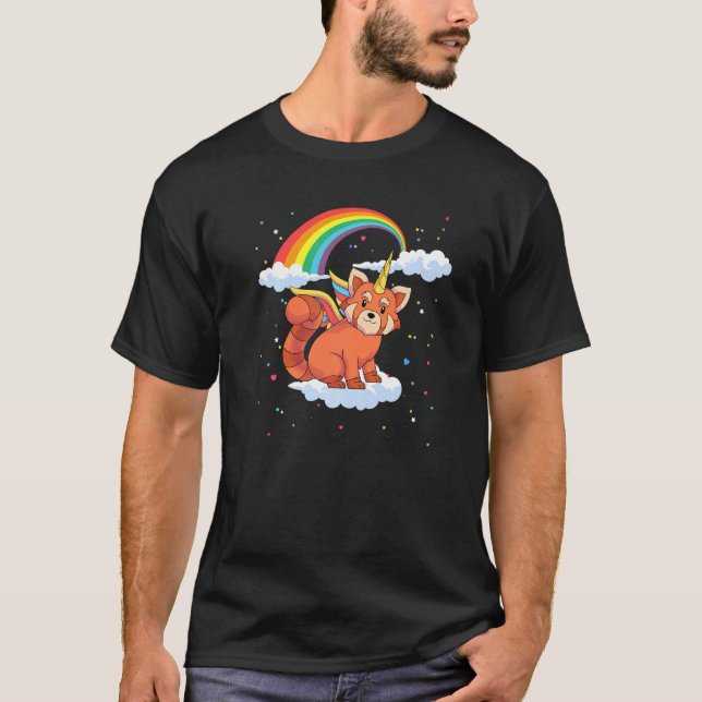 Camiseta Pandacora roja de arcoiris para animales salvajes  (Anverso)