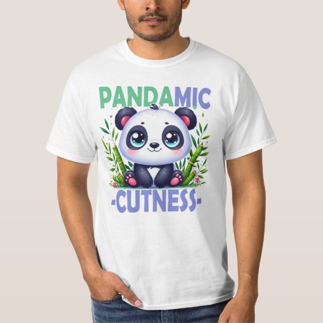 Camiseta Pandamic Cuteness. Personalizado Cute baby Panda (Anverso)
