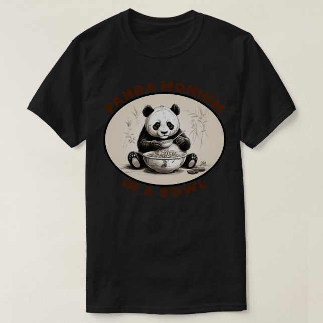 Camiseta PandaMonium en un bol (Diseño del anverso)