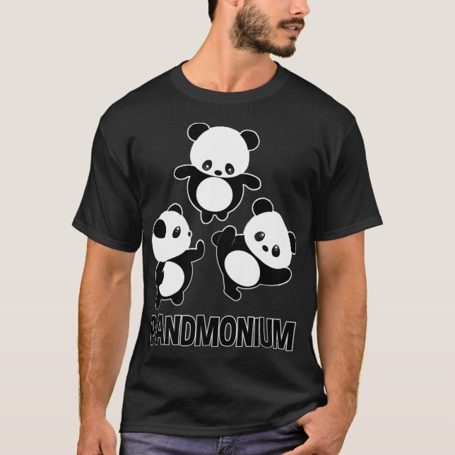 Camiseta Pandamonium TShirt Funny Panda Bear Pun Tee (Anverso)