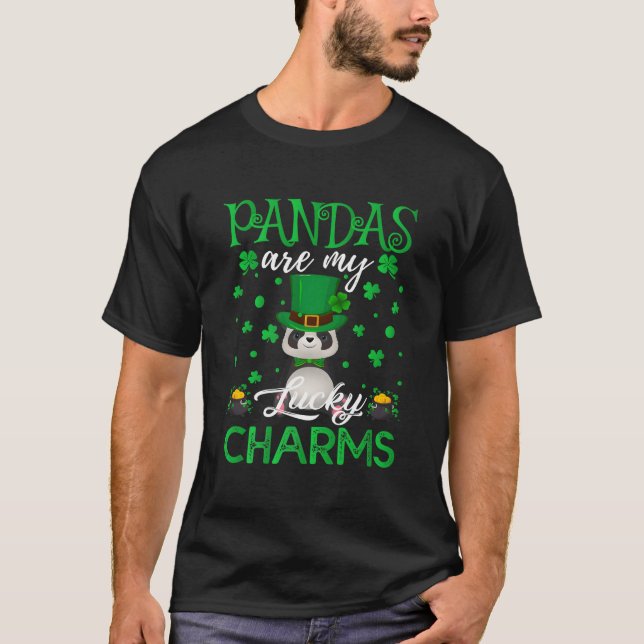 Camiseta Pandas Are My Lucky Charms St Patrick'S Day (Anverso)