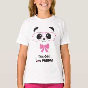 Camiseta Pandas divertidas del amor del chica
