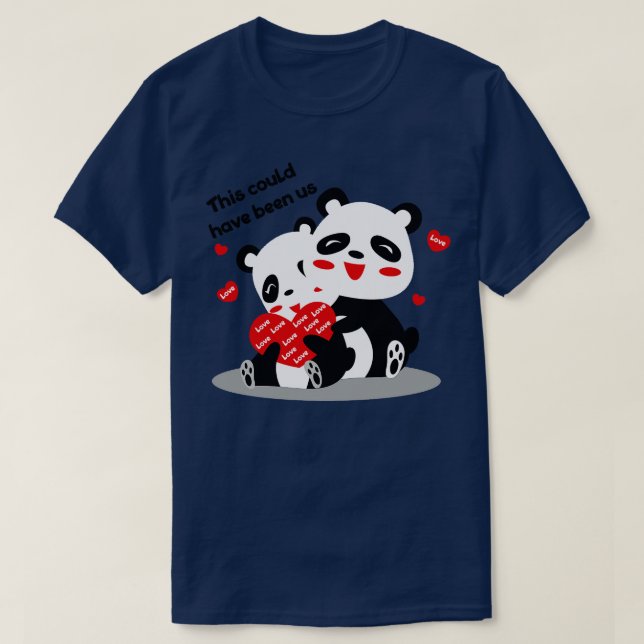 Camiseta Pandas enamorados (Diseño del anverso)