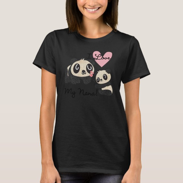 Camiseta Pandas I Love My Nana Toddler Raglan T shirt (Anverso)