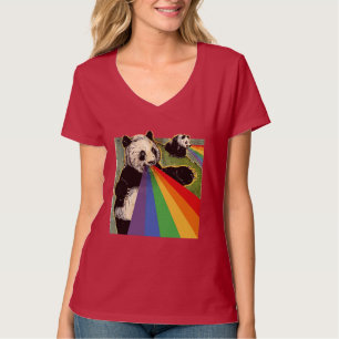 Camiseta Pandas que tiran los arco iris de sus bocas