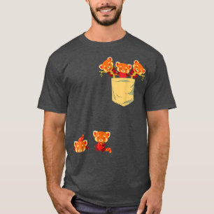 Camiseta Pandas rojos en Pocket Impresionante oso oso Panda