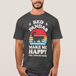 Camiseta Pandas rojos me hacen feliz retro de atardecer par