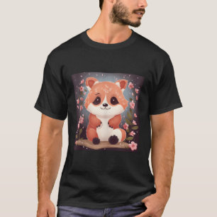 Camiseta Pandas Rojos Y Flores De Cerezo De Bonito De Juego