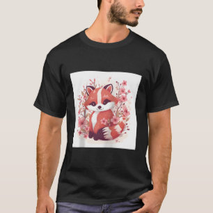 Camiseta Pandas Rojos Y Flores De Cerezo Tendencia Del Mar