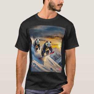 Camiseta Pandas sobre diseño de tablas de nieve por Rich AM