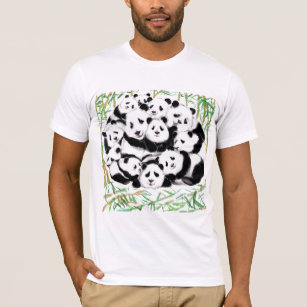 Camiseta Pandas T-Shirt Gift Panda Family