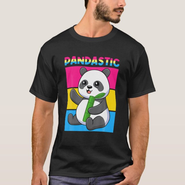 Camiseta Pandastic Panda Bear Funny Bandera del Orgullo LGB (Anverso)