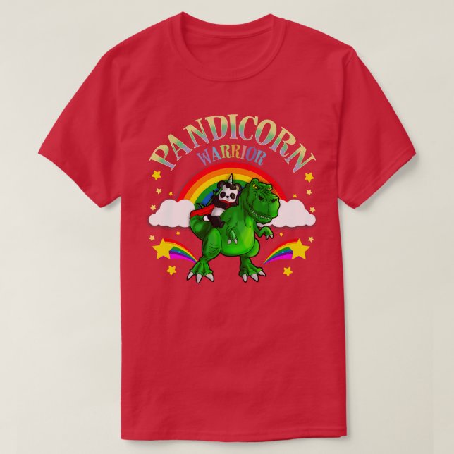 Camiseta Pandicorn Warrior Panda Bear T Rex Dinosaur (Diseño del anverso)