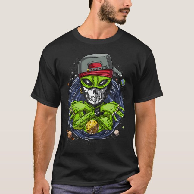 Camiseta Pandilla alienígena OVNI espacial (Anverso)