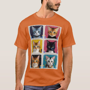 Camiseta Pandilla con mi chica de amigos gatos