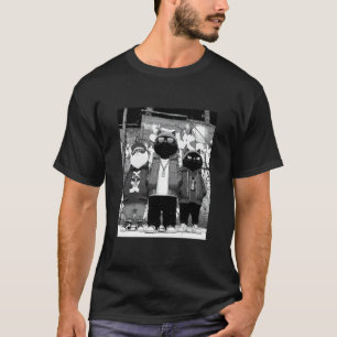 Camiseta Pandilleros Gatos Divertidos Blanco y Negro Urbano