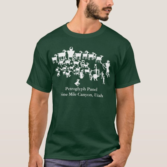 Camiseta Panel de Petroglifos La Gran Caza (Anverso)