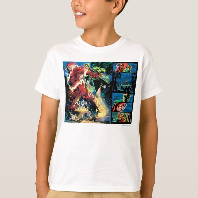 Camiseta Panel de relámpago y linterna verde (Anverso)