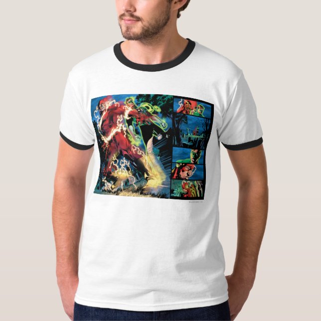 Camiseta Panel de relámpago y linterna verde (Anverso)