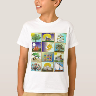 Camiseta Paneles de arte de las 12 tribus de Israel Judaica