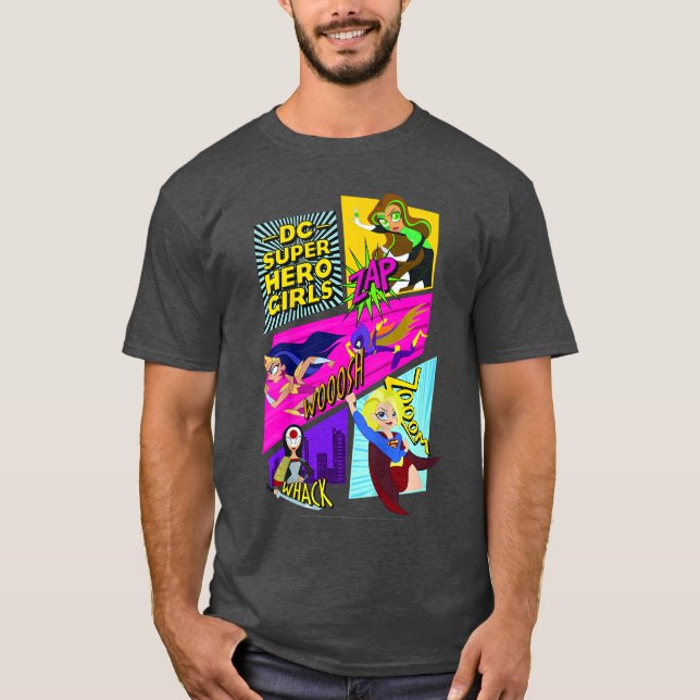 Camiseta Paneles de cómic de DC Comics Super Hero Girls vin (Anverso)