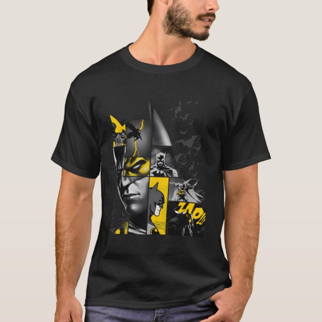 Camiseta Paneles de murciélago de 80 años oscuro (Anverso)