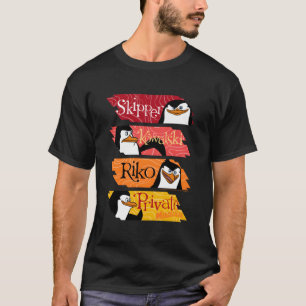 Camiseta Paneles de nombres de pingüinos de Madagascar