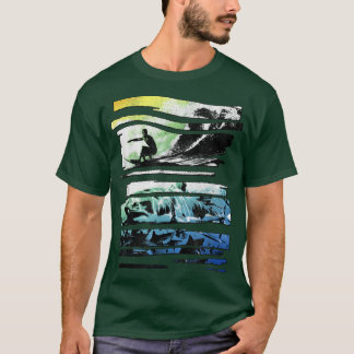 Camiseta Paneles de surf gráfico de moda para tiburones tri